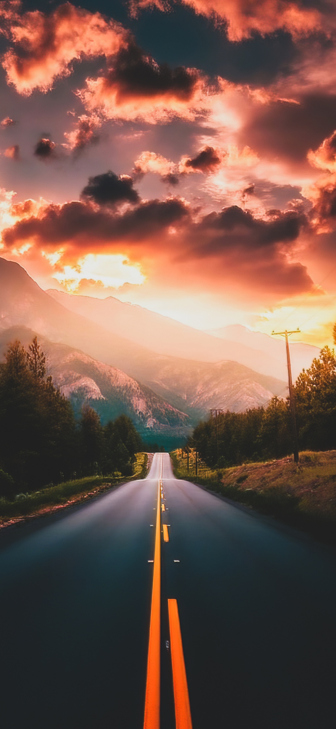 Обои облако, атмосфера, дневное время, экорегион, послесвечение в разрешении 1125x2436