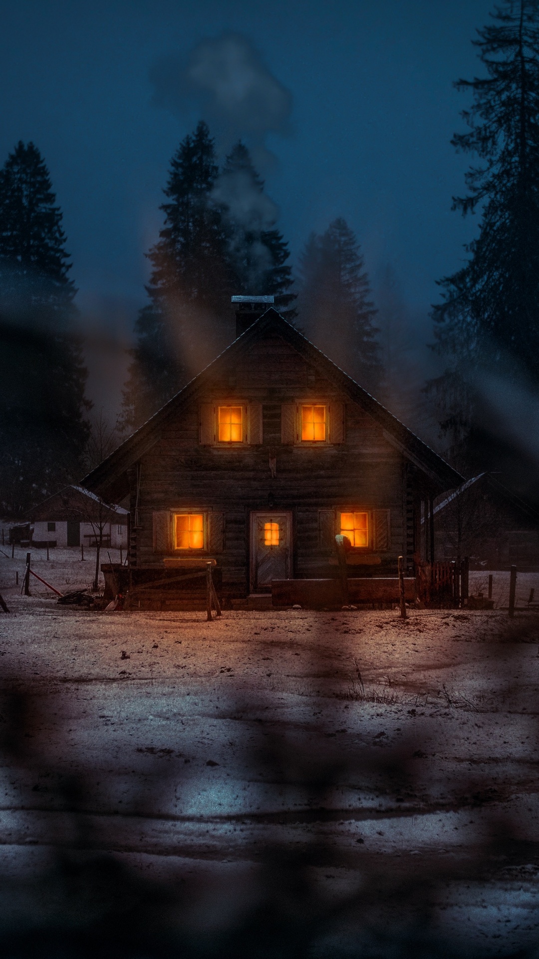 Обои атмосфера, снег, дерево, Хаус, пейзаж в разрешении 1080x1920