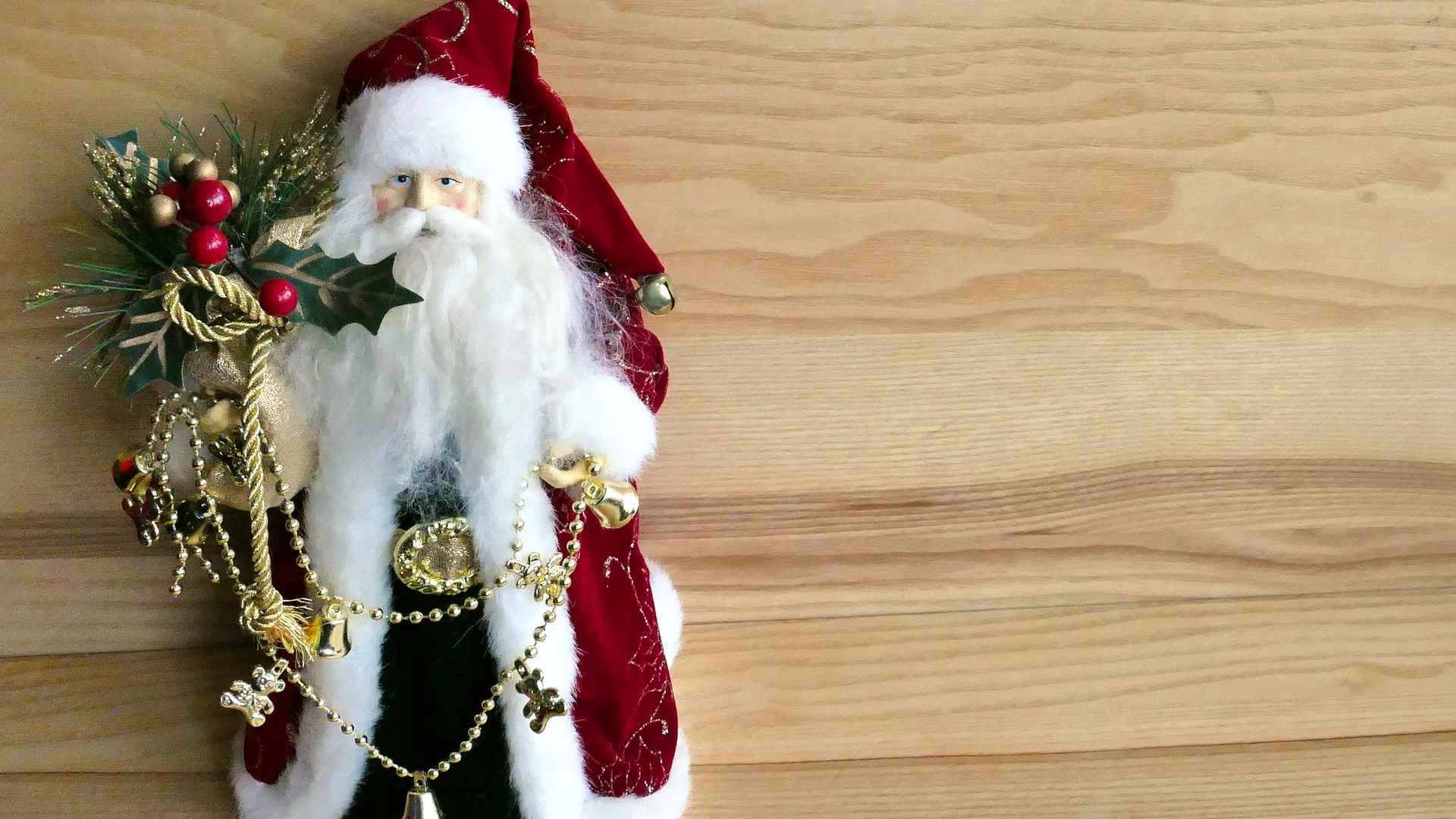 Обои Санта-Клаус, Рождество, рождественский орнамент, Рождественские украшения, человеческий ресурс в разрешении 1920x1080