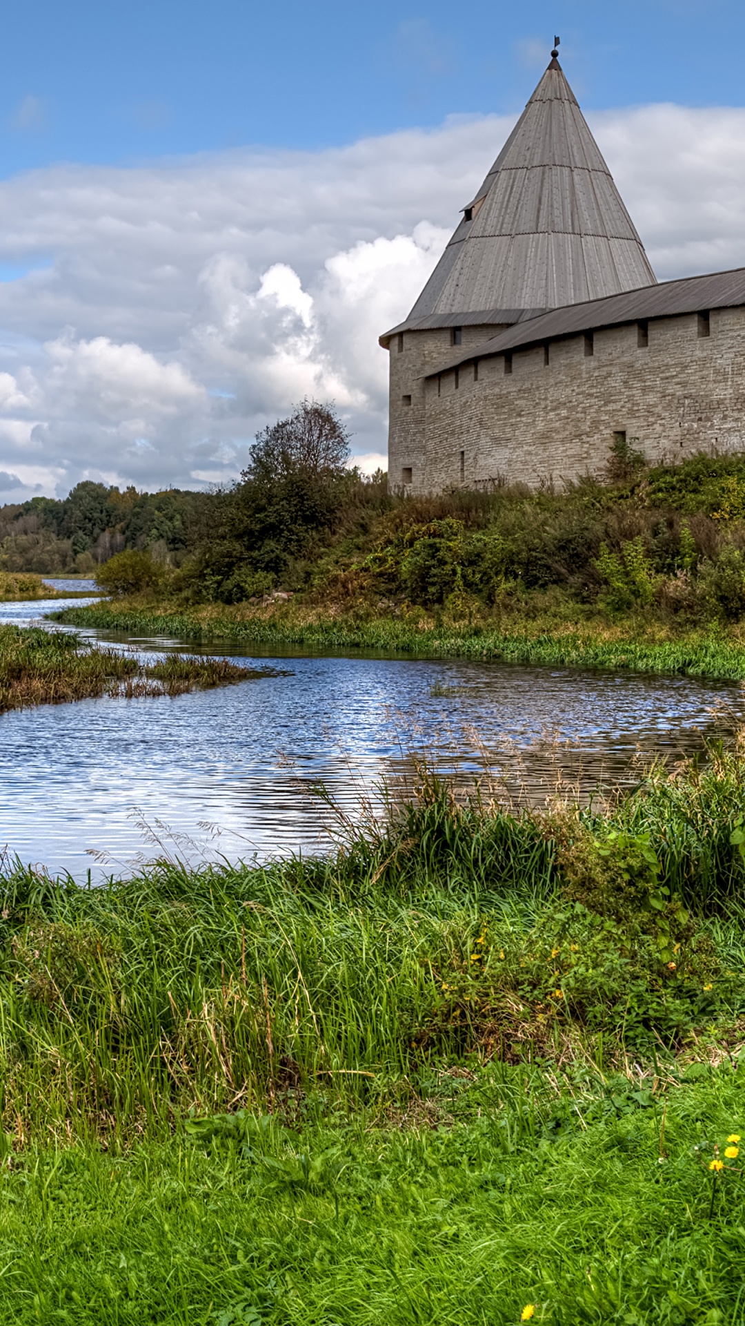 Обои отражение, реки, Банк, вода, водный путь в разрешении 1080x1920