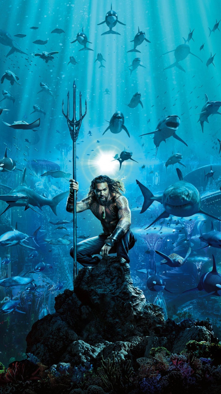 Обои Аквамен, мера, супергерой, комиксы dc, вода в разрешении 720x1280