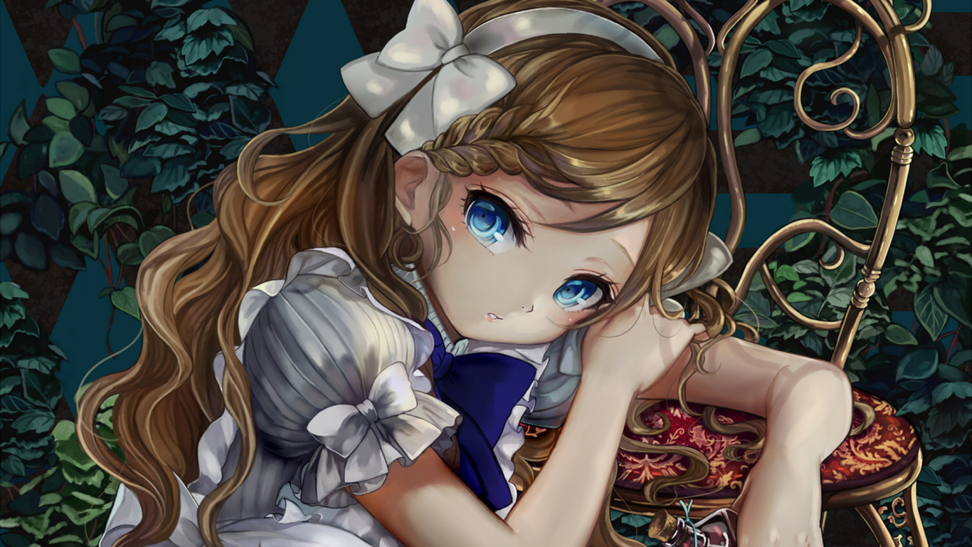 Обои Приключения Алисы в стране чудес, аниме, Алиса в стране чудес, Зазеркалье, арт в разрешении 1366x768