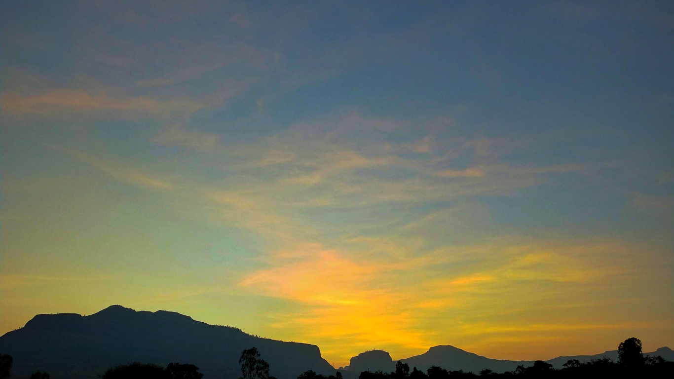 Обои облако, экорегион, послесвечение, растение, природный ландшафт в разрешении 1366x768