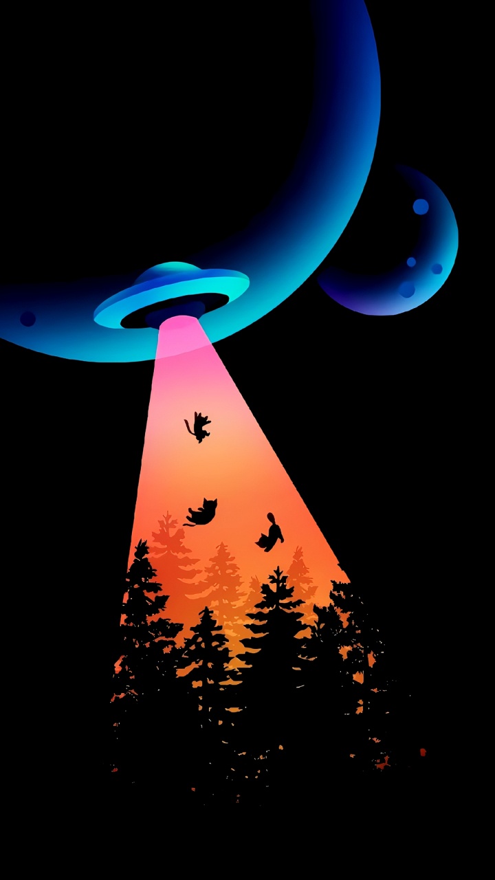 Обои свет, атмосфера, дерево, арт, астрономический объект в разрешении 720x1280