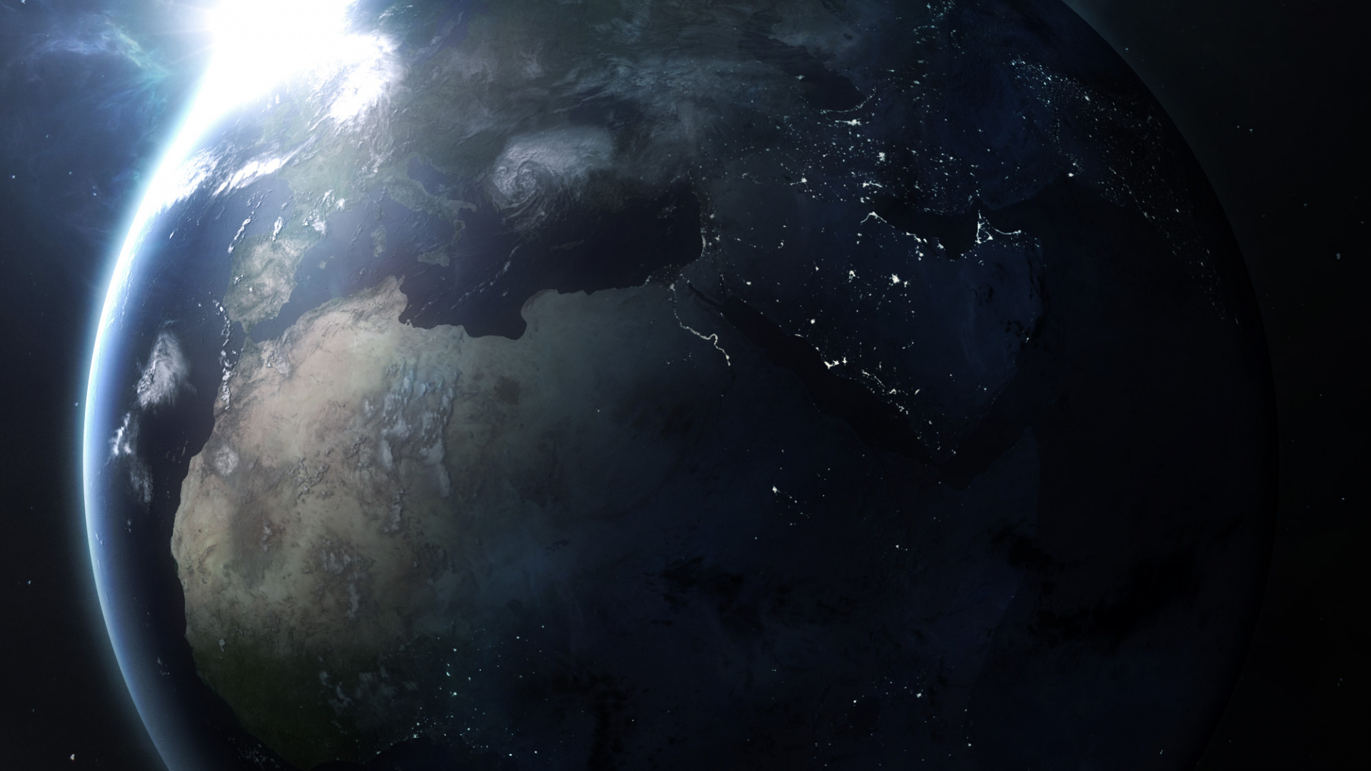 Обои астрономический объект, атмосфера, темнота, космическое пространство, планета в разрешении 1920x1080