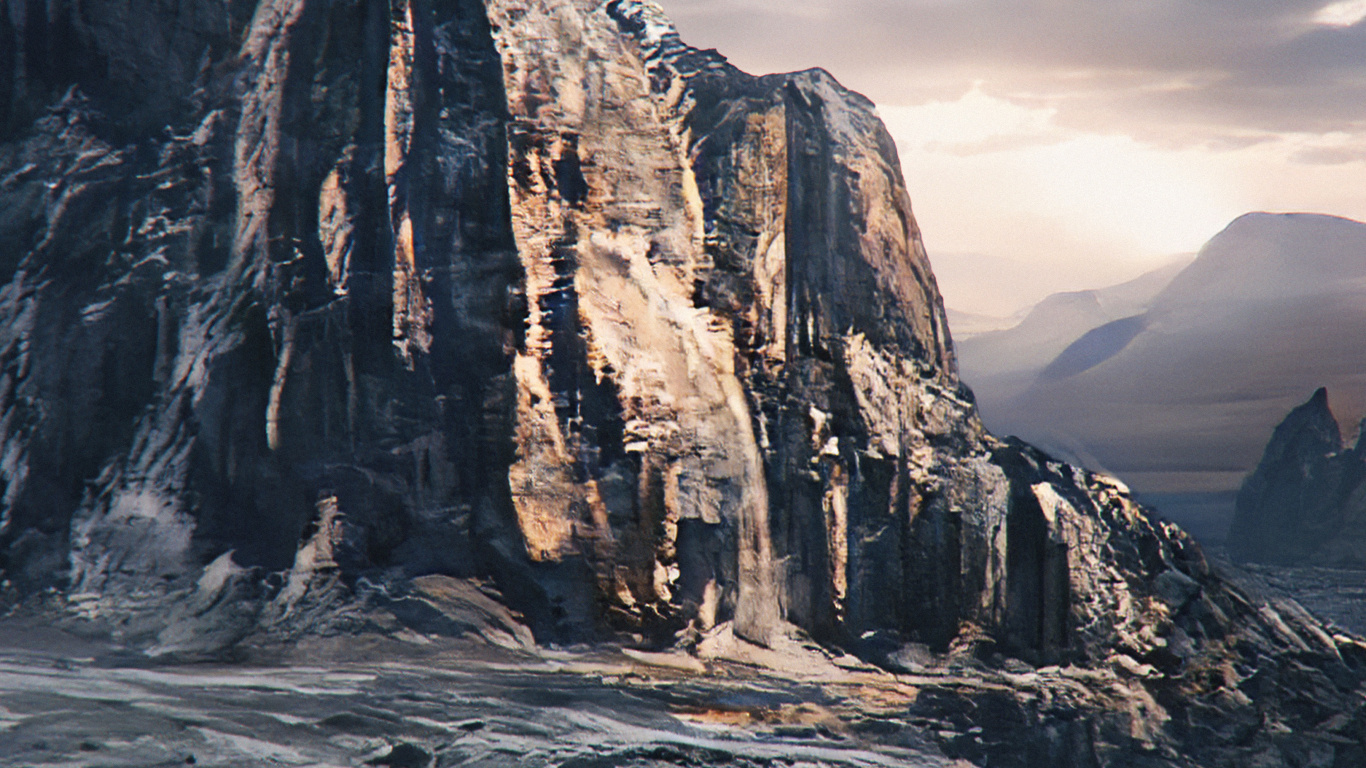 Обои гора, облако, природа, солнечный свет, горный рельеф в разрешении 1366x768