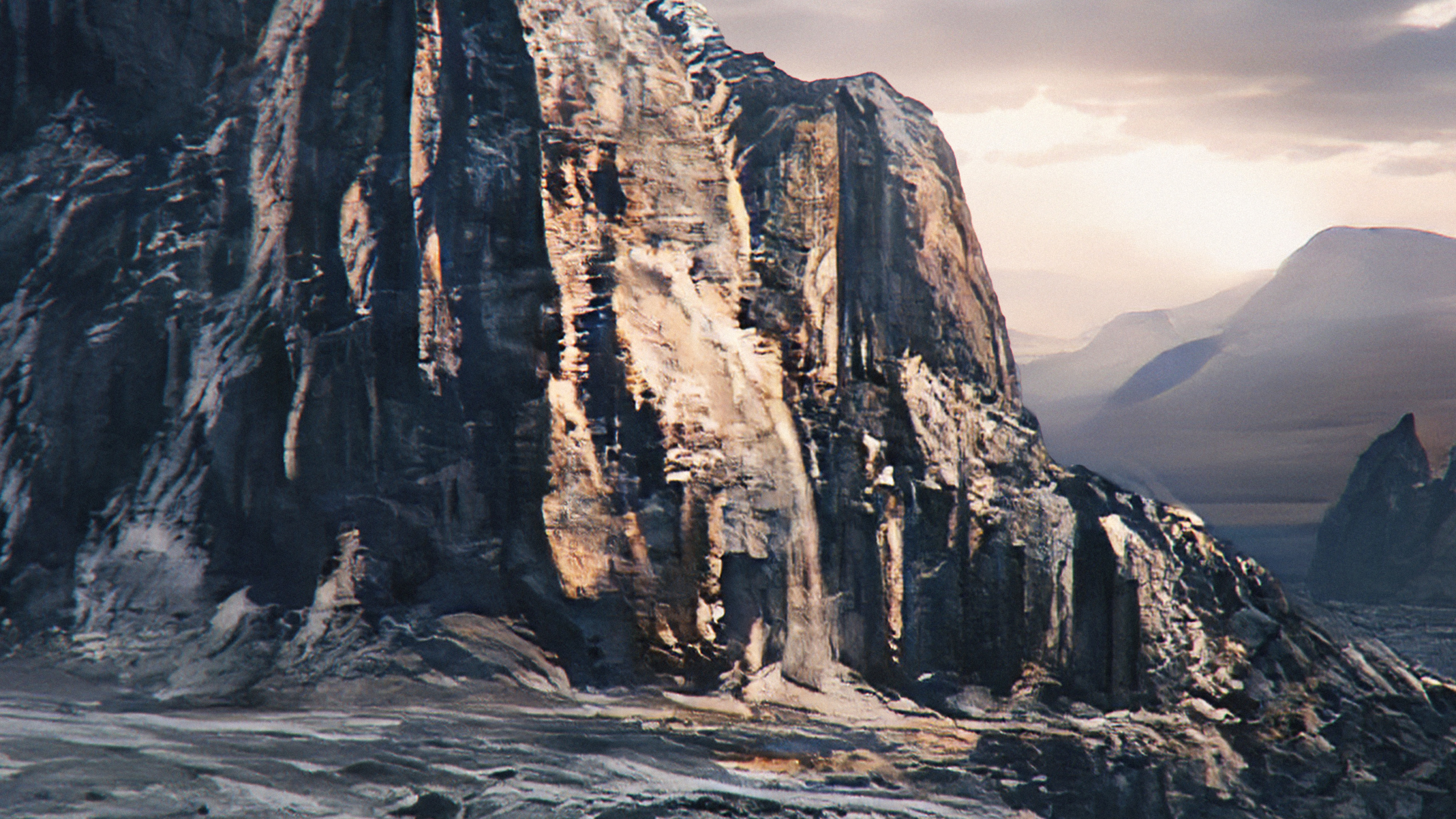 Обои гора, облако, природа, солнечный свет, горный рельеф в разрешении 2560x1440