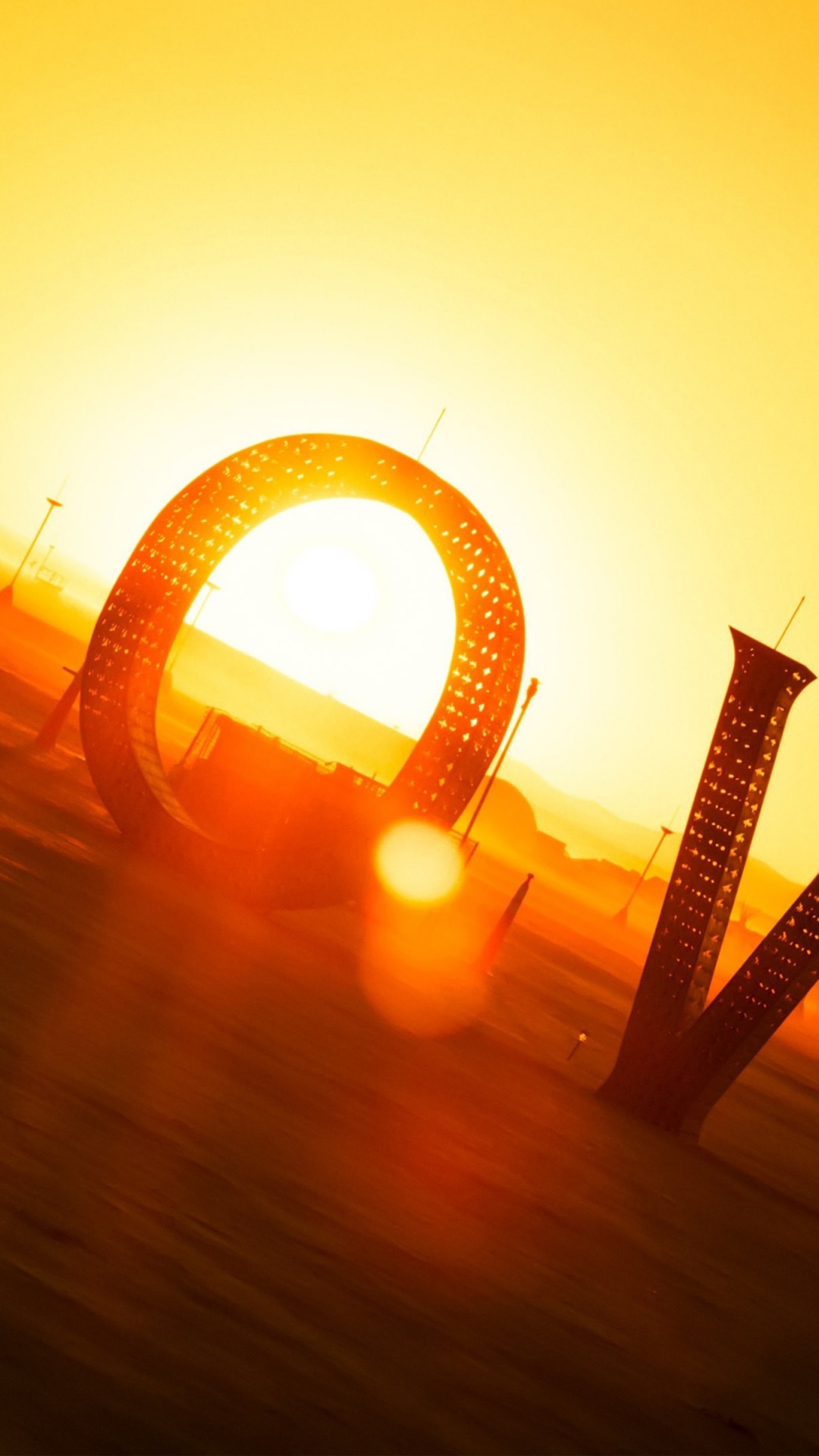 Обои закат, Апельсин, солнце, свет, желтый в разрешении 1080x1920