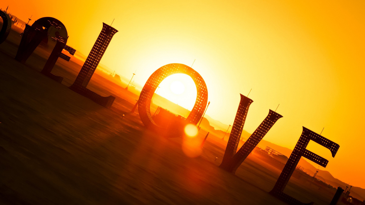 Обои закат, Апельсин, солнце, свет, желтый в разрешении 1280x720