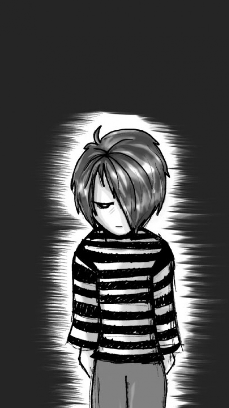 Обои эмо, черный, монохромный, черный и белый, монохромный режим в разрешении 750x1334