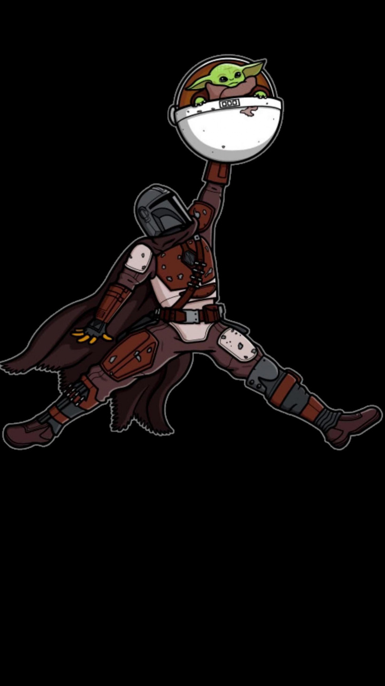 Обои струнный инструмент, Грогу, футболка, йода, кеды в разрешении 750x1334