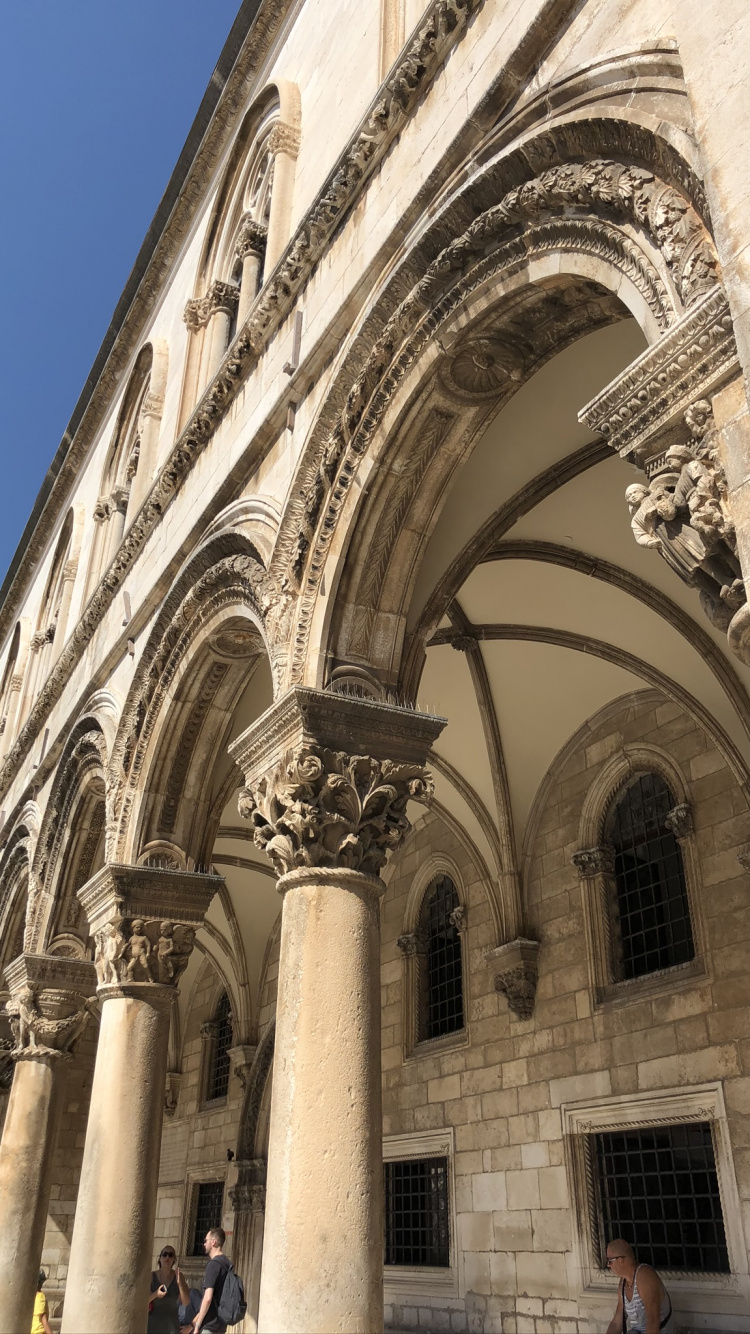 Обои княжеский двор в дубровнике, дворец ректоров, классическая архитектура, историческое место, архитектура в разрешении 750x1334