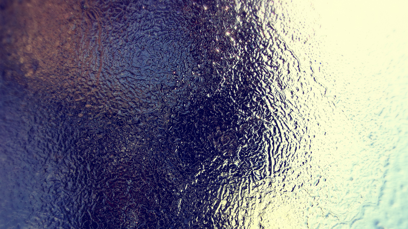 Обои окно, мороз, вода, лед, синий в разрешении 1366x768