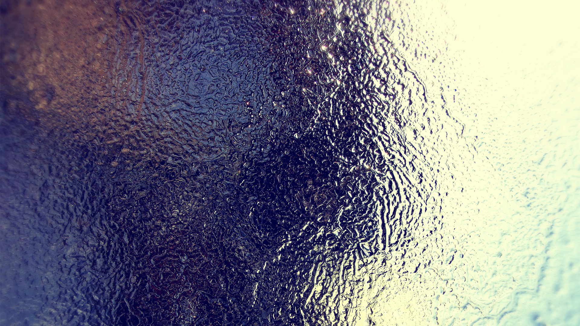Обои окно, мороз, вода, лед, синий в разрешении 1920x1080