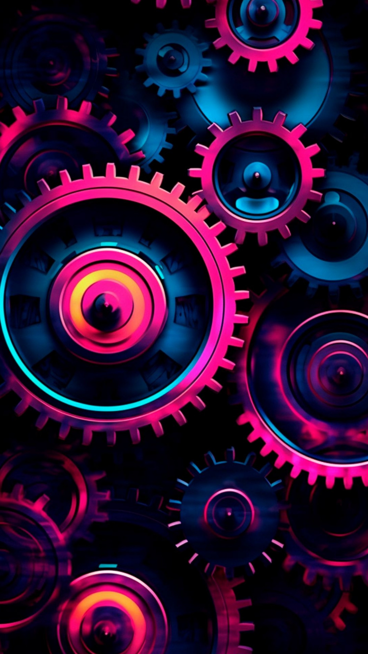 Обои фрактальное искусство, красочность, свет, арт, красный цвет в разрешении 750x1334