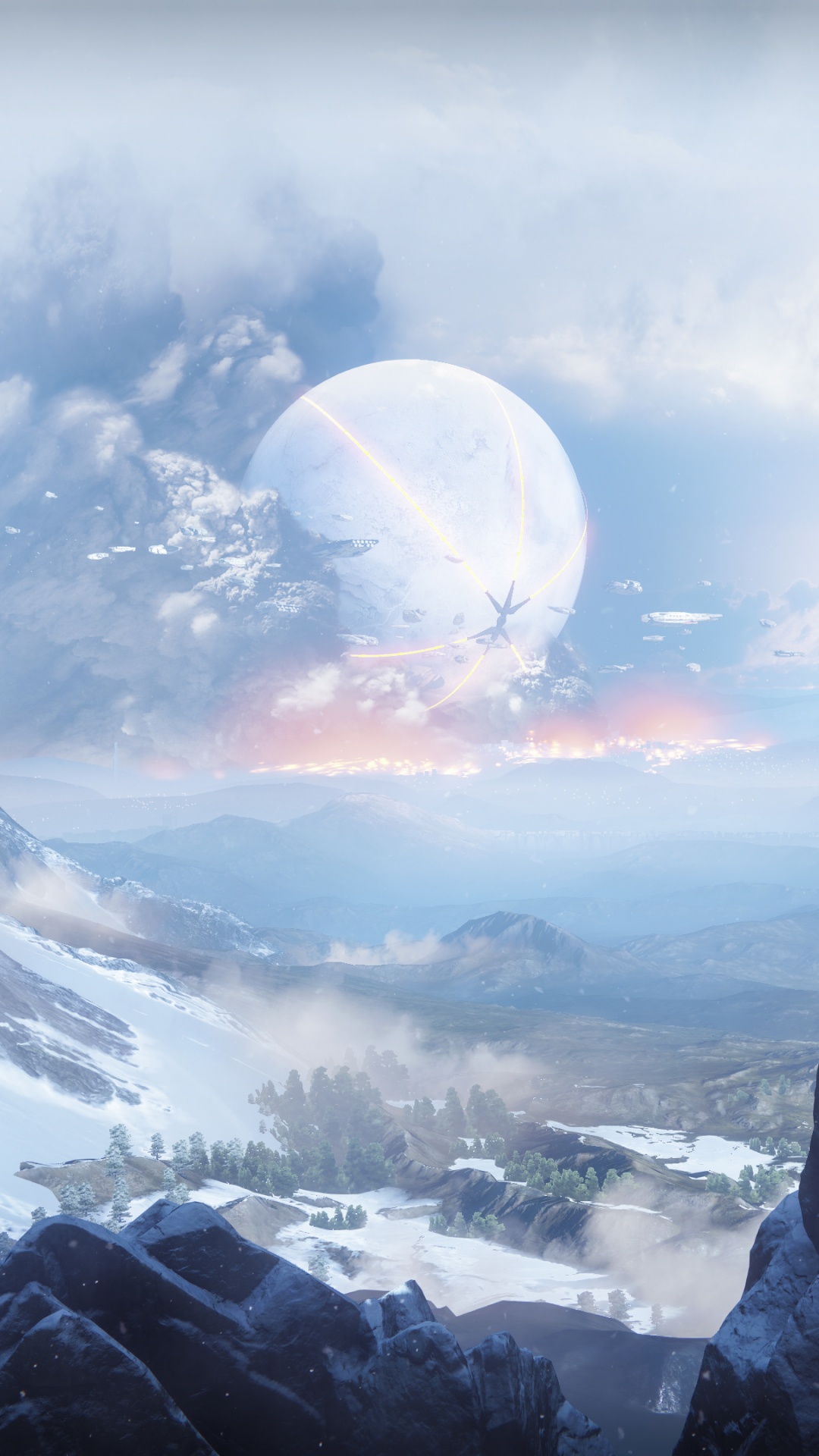 Обои горный рельеф, природа, гора, горный хребет, атмосфера в разрешении 1080x1920