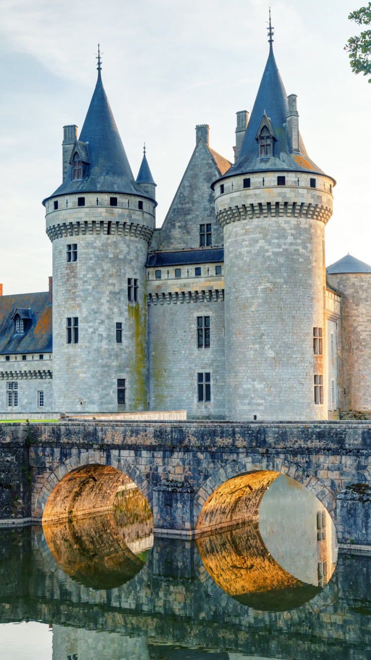 Обои Chteau де Сюлли-сюр-Луар, Луара, Chteaux долины Луары, замок, водный путь в разрешении 750x1334