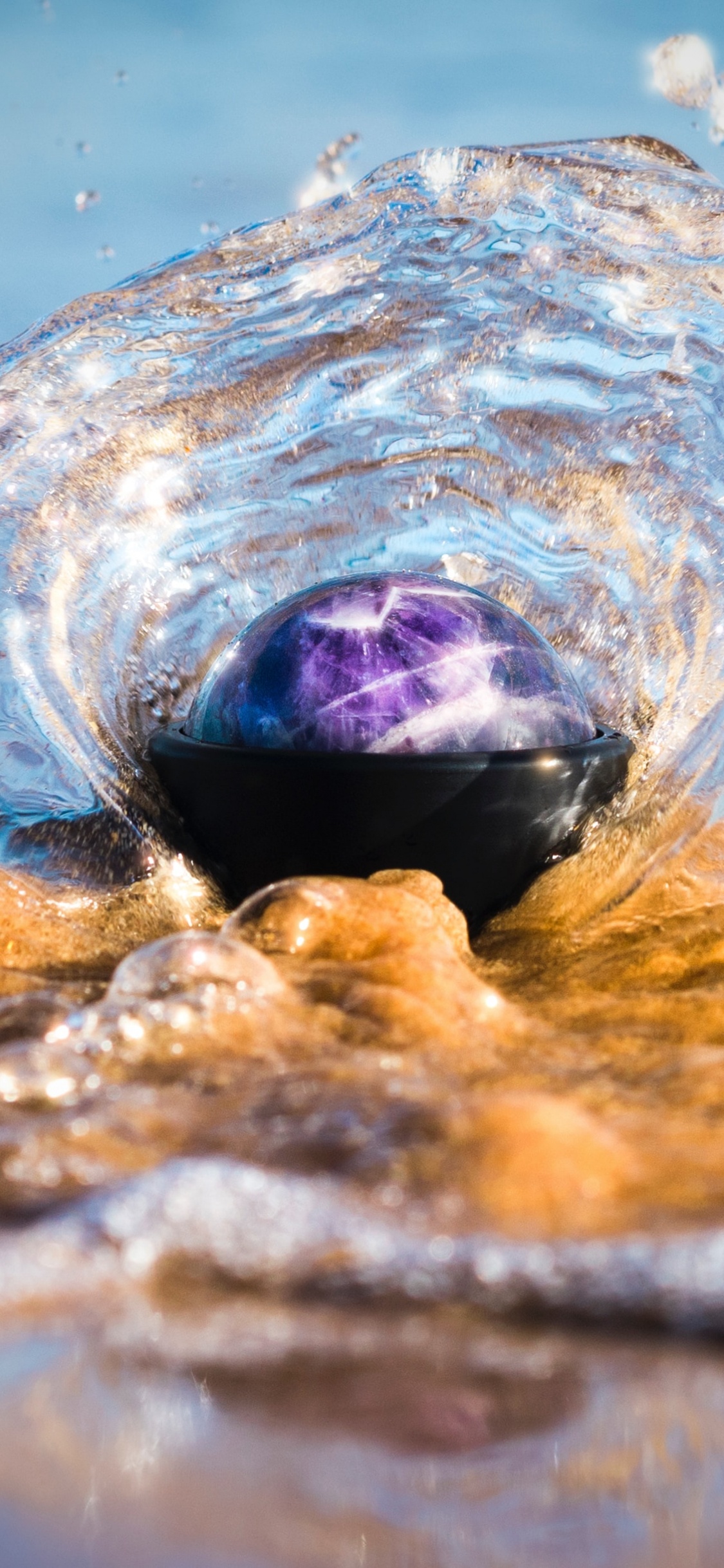 Обои вода, море, волна, рок, океан в разрешении 1125x2436