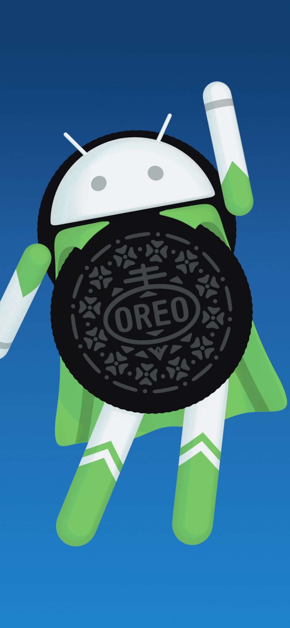 Обои Андроид Орео, андроид, Орео, мультфильм, иллюстрация в разрешении 1125x2436