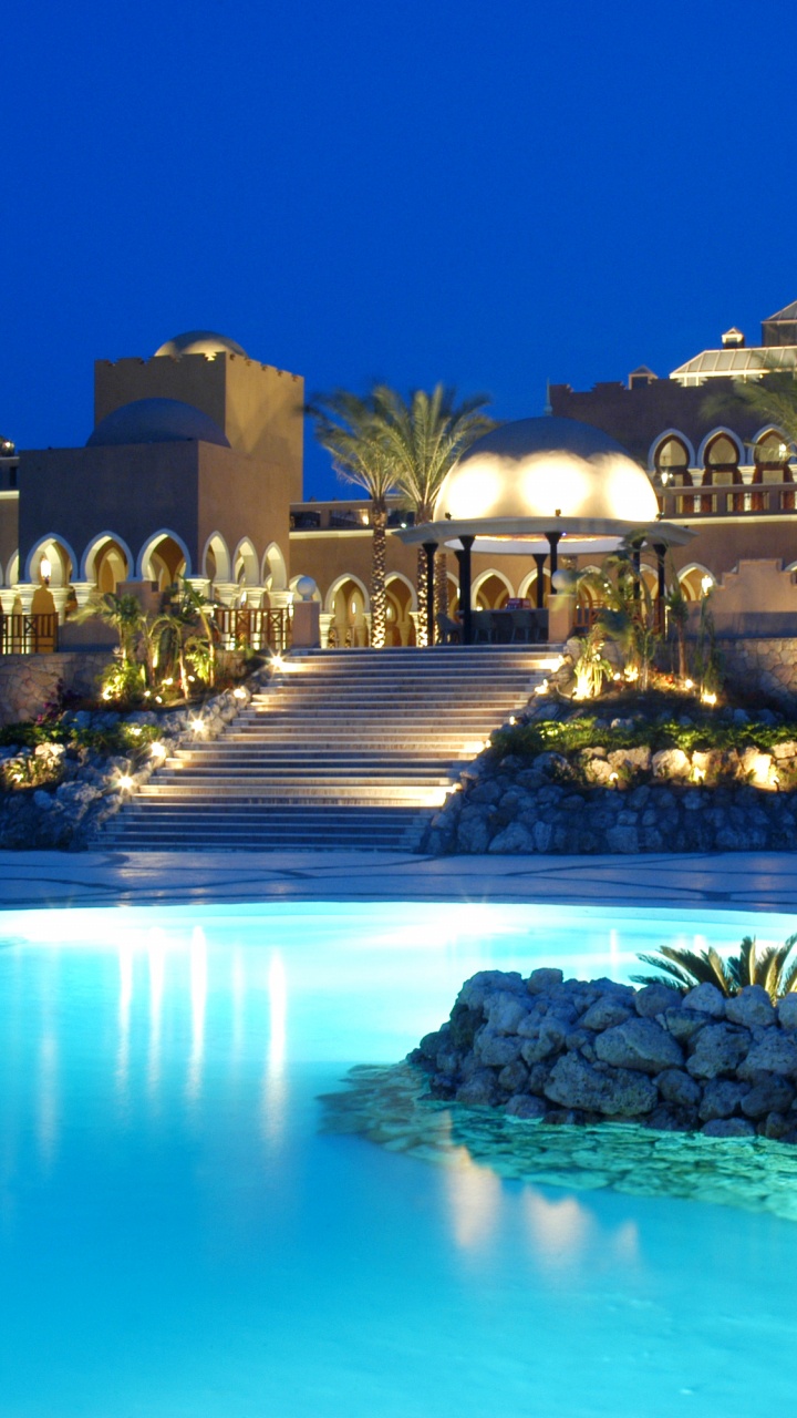 Обои Отель Гранд Макади, прибежище, пляж, плавательный бассейн, вода в разрешении 720x1280
