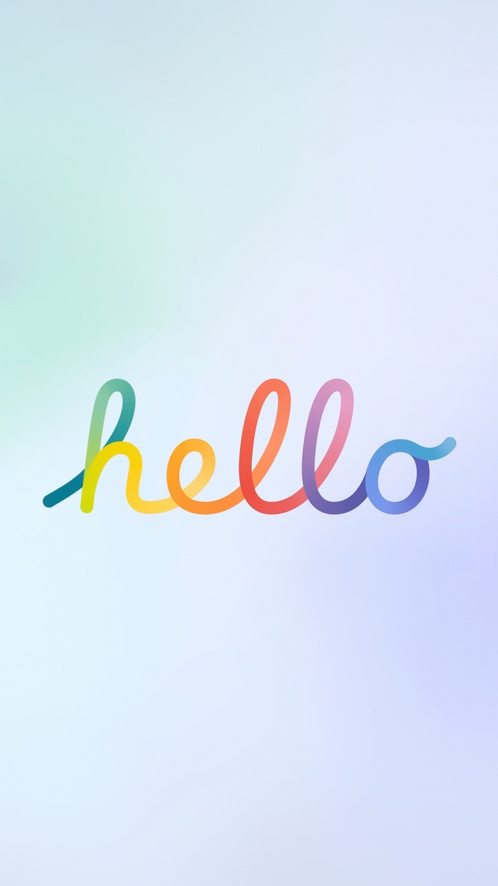Обои New 2021 iMac announcement wallpaper “hello” image for iPhone в разрешении 720x1280