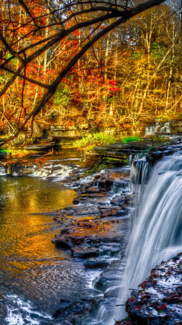 Обои водопад, природа, водоем, поток, вода в разрешении 720x1280