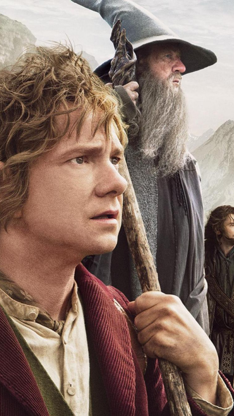Обои Хоббит Нежданное путешествие, Бильбо Бэггинс, гендальф, Хоббит, человек в разрешении 750x1334