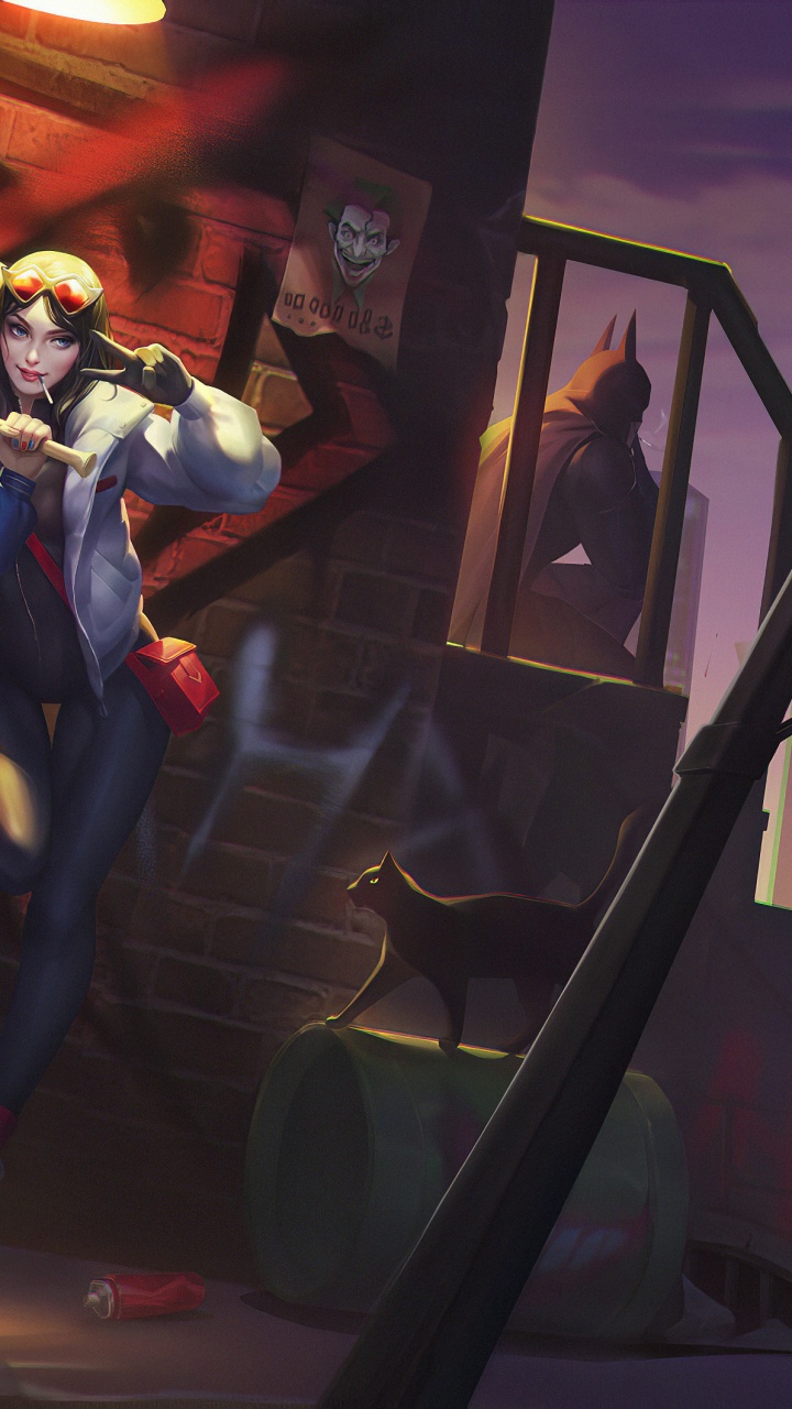 Обои перформанс, музыка, комиксы, ГотэмСити, концертный зал в разрешении 720x1280