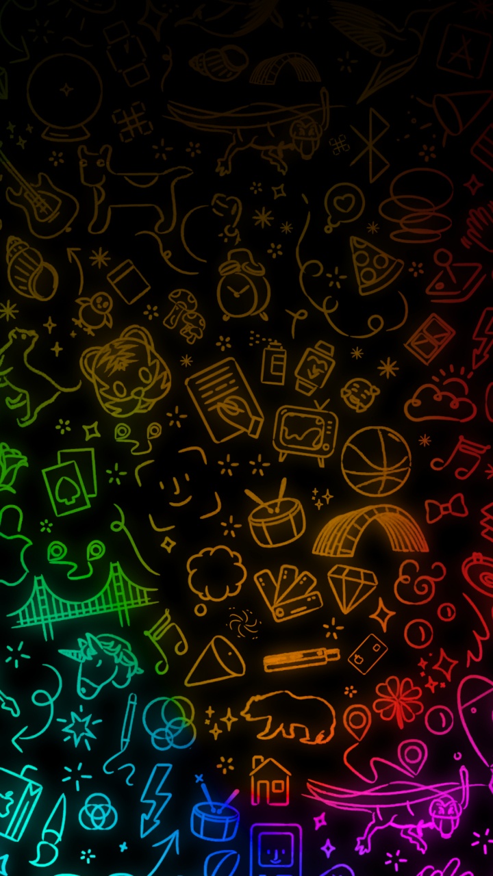 Обои яблоко, apple, ios, узор, арт в разрешении 720x1280