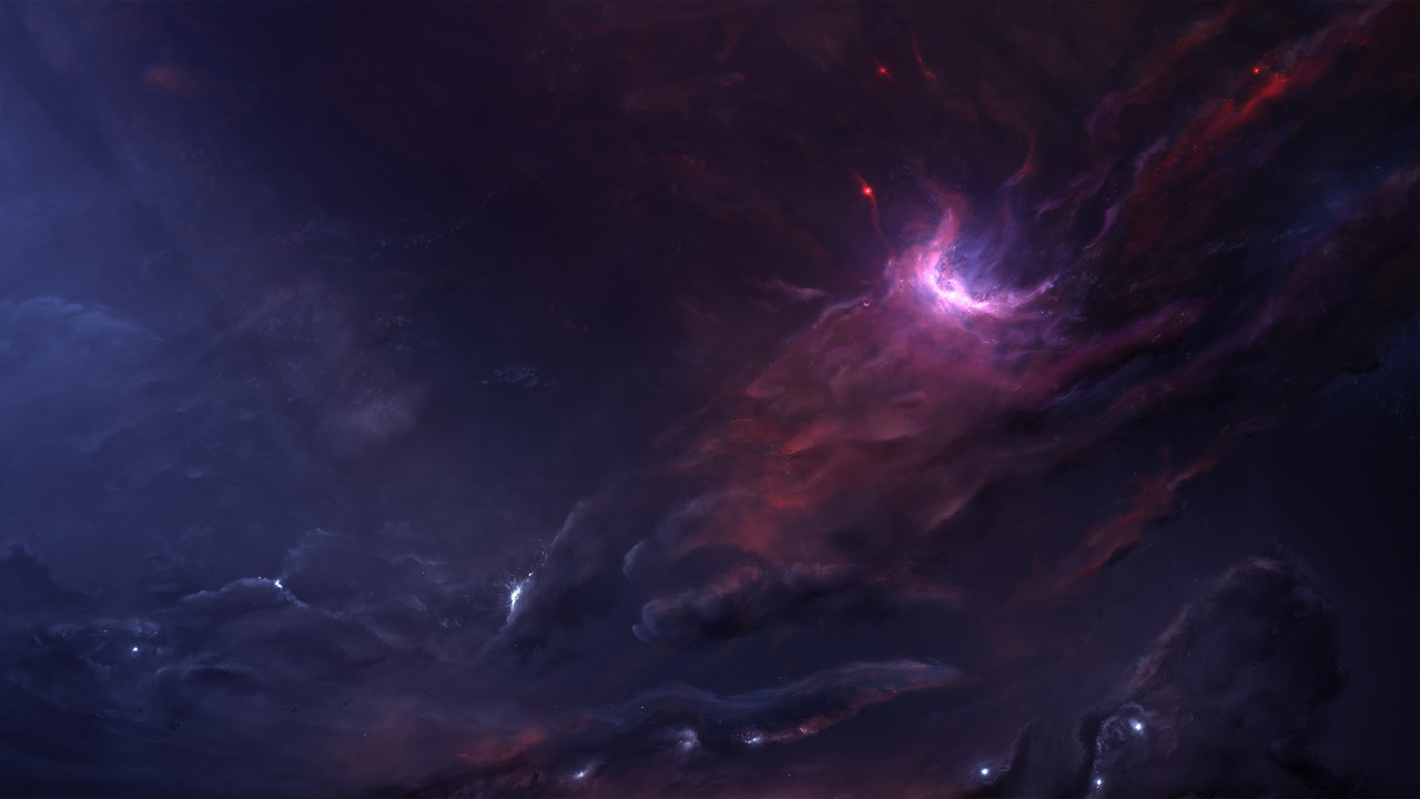 Обои атмосфера, темнота, формирование, ледяная пещера, Туманность Конская Голова в разрешении 1280x720