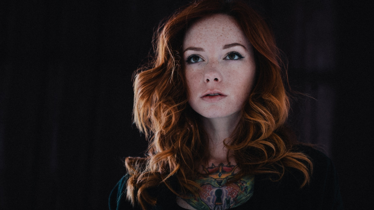 Обои рыжие волосы, красота, портрет, девушка, каштановые волосы в разрешении 1280x720