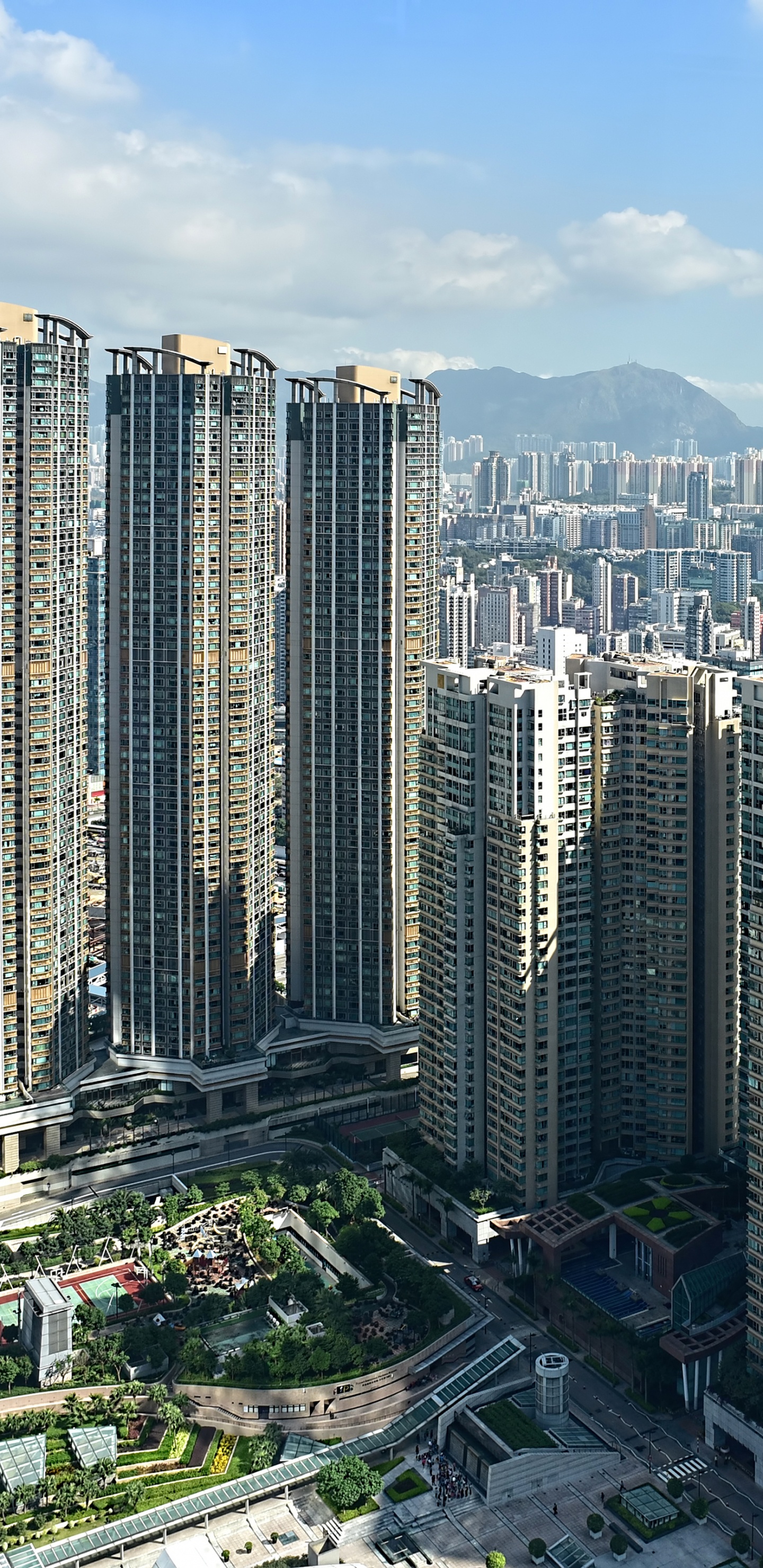 Обои Гонконг, небоскреб, городской район, город, метрополия в разрешении 1440x2960