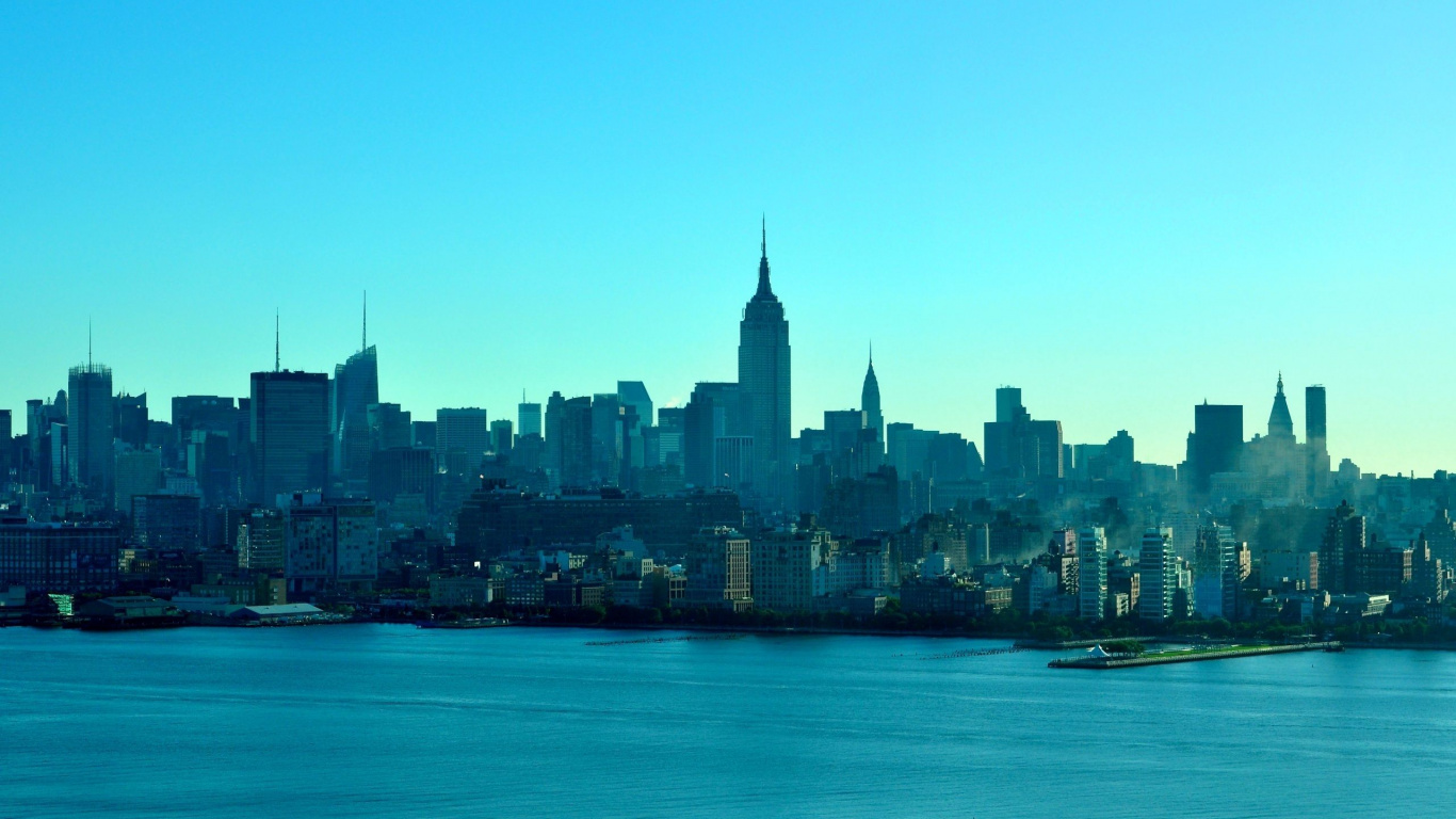 Обои город, линия горизонта, городской пейзаж, дневное время, метрополия в разрешении 1366x768