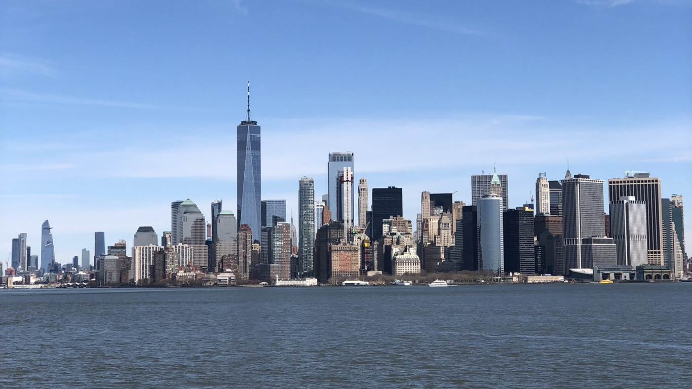 Обои Нью-Йорк, дневное время, башня, город, городской район в разрешении 1366x768