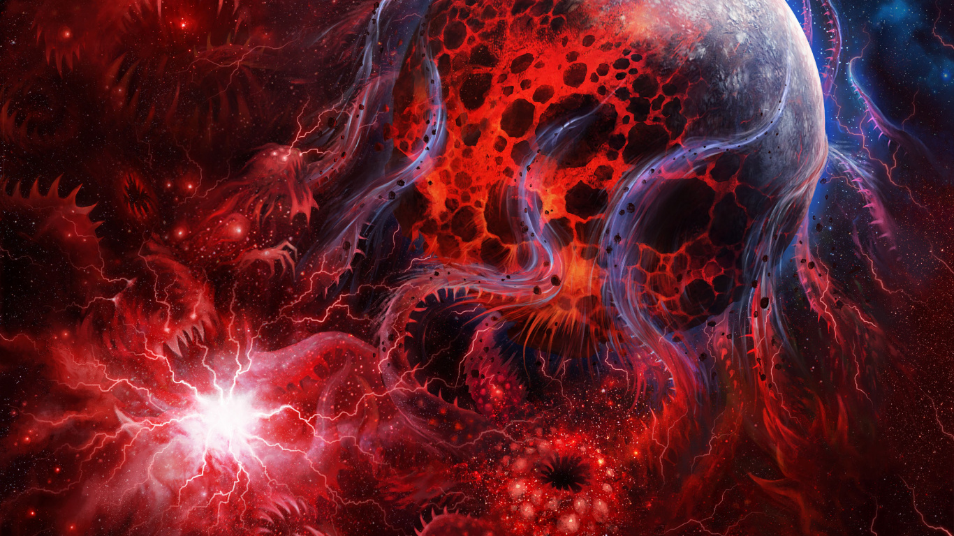 Обои фрактальное искусство, космическое пространство, астрономический объект, космос, атмосфера в разрешении 1366x768