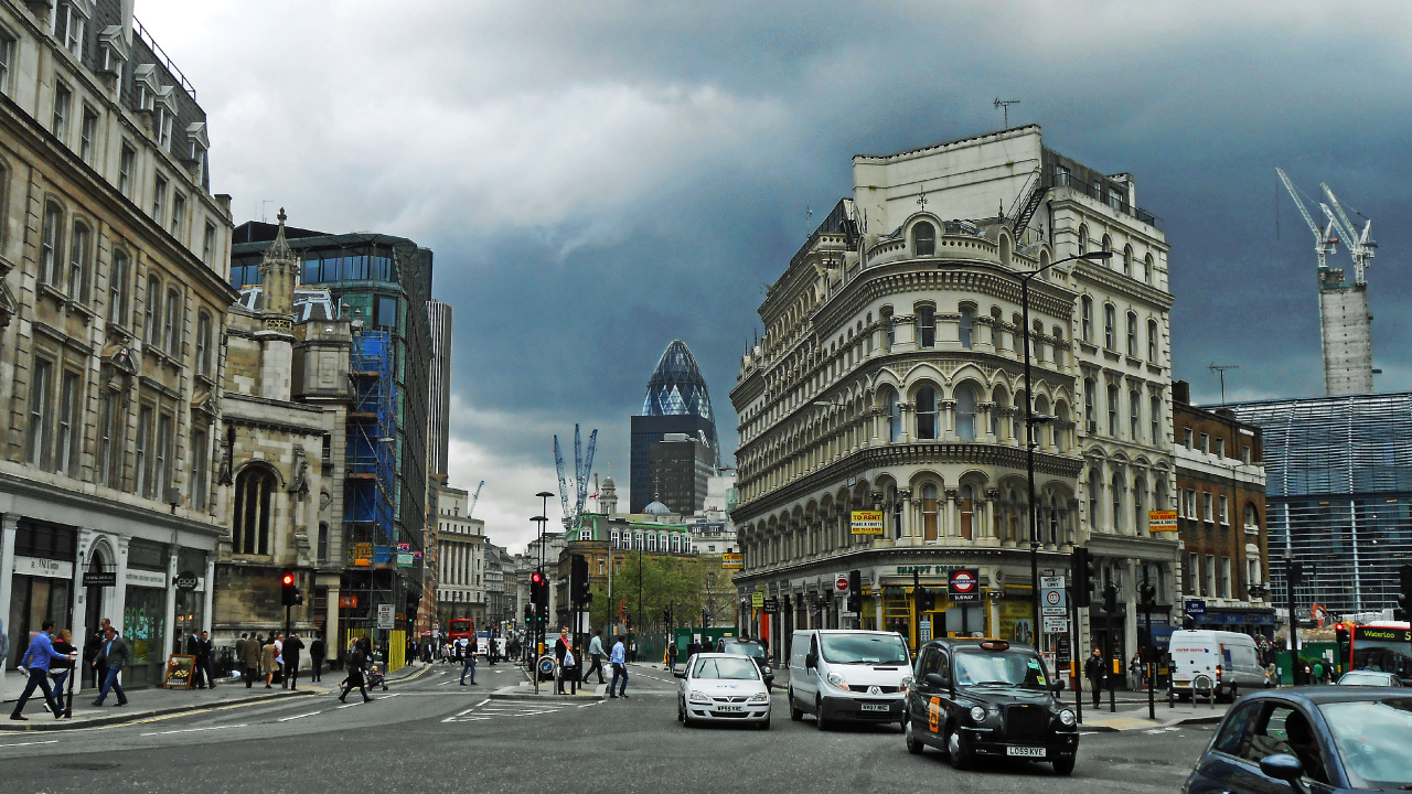 Обои Кэннон-стрит, город, городской район, метрополия, улица в разрешении 1280x720