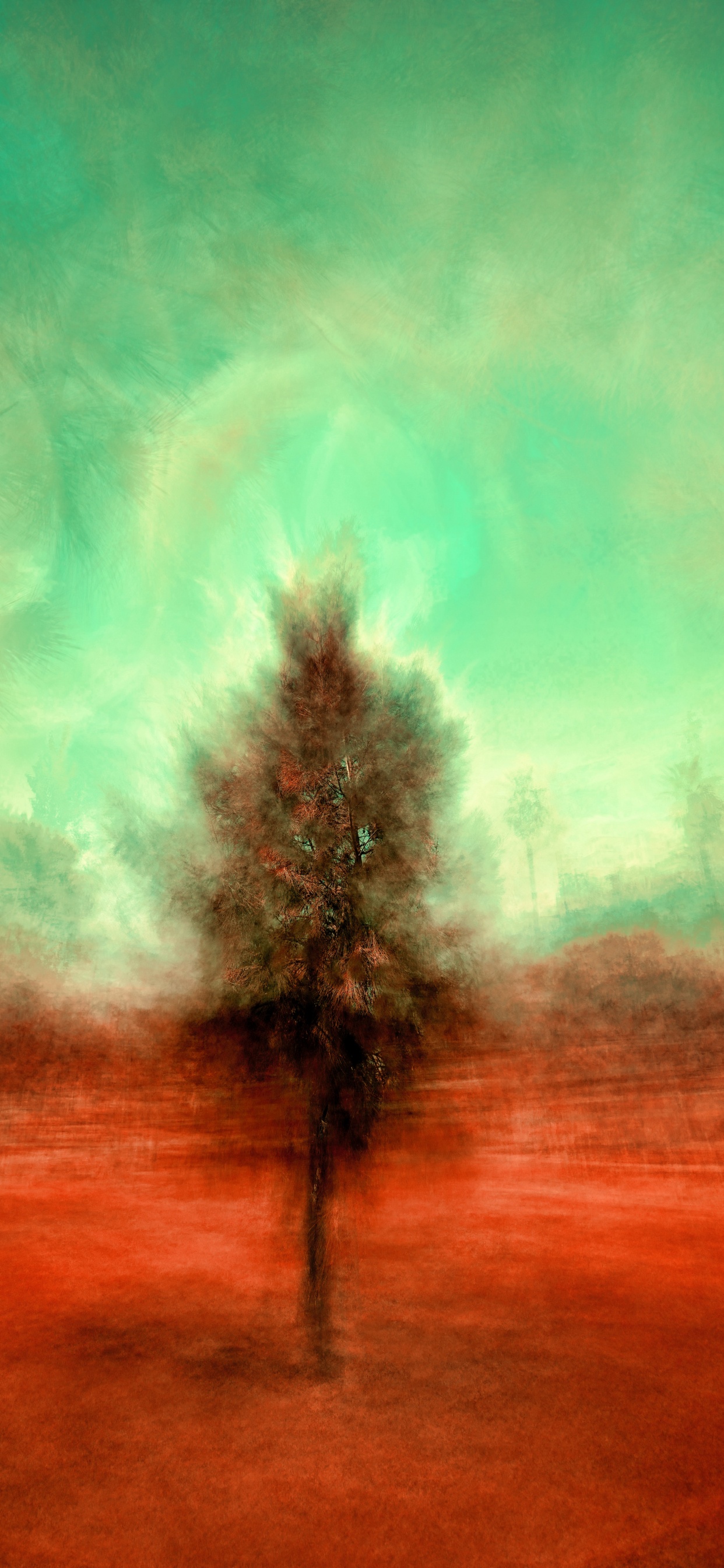 Обои лес, природа, атмосфера, арт, пейзаж в разрешении 1242x2688