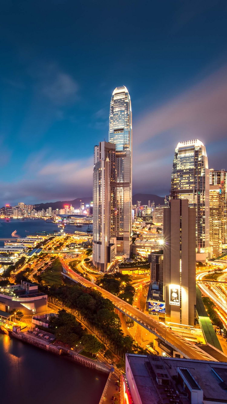 Обои Гонконг, городской пейзаж, город, городской район, метрополия в разрешении 750x1334