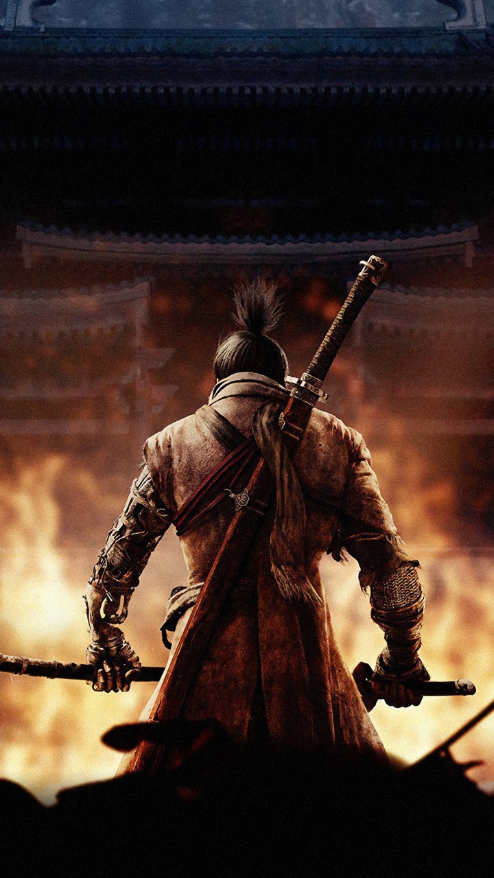 Обои Sekiro: Shadows Die Twice, компьютерная игра, игры, темнота, приключенческая игра в разрешении 720x1280