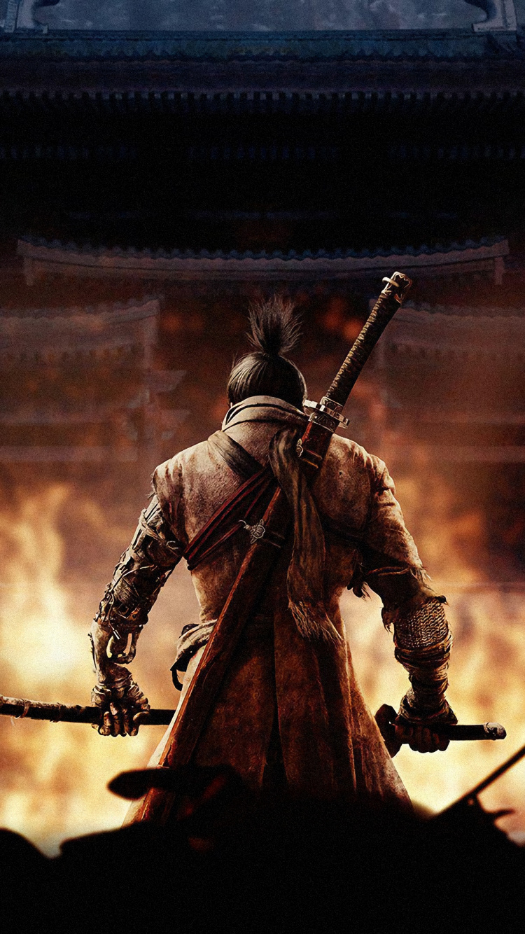 Обои Sekiro: Shadows Die Twice, компьютерная игра, игры, темнота, приключенческая игра в разрешении 750x1334