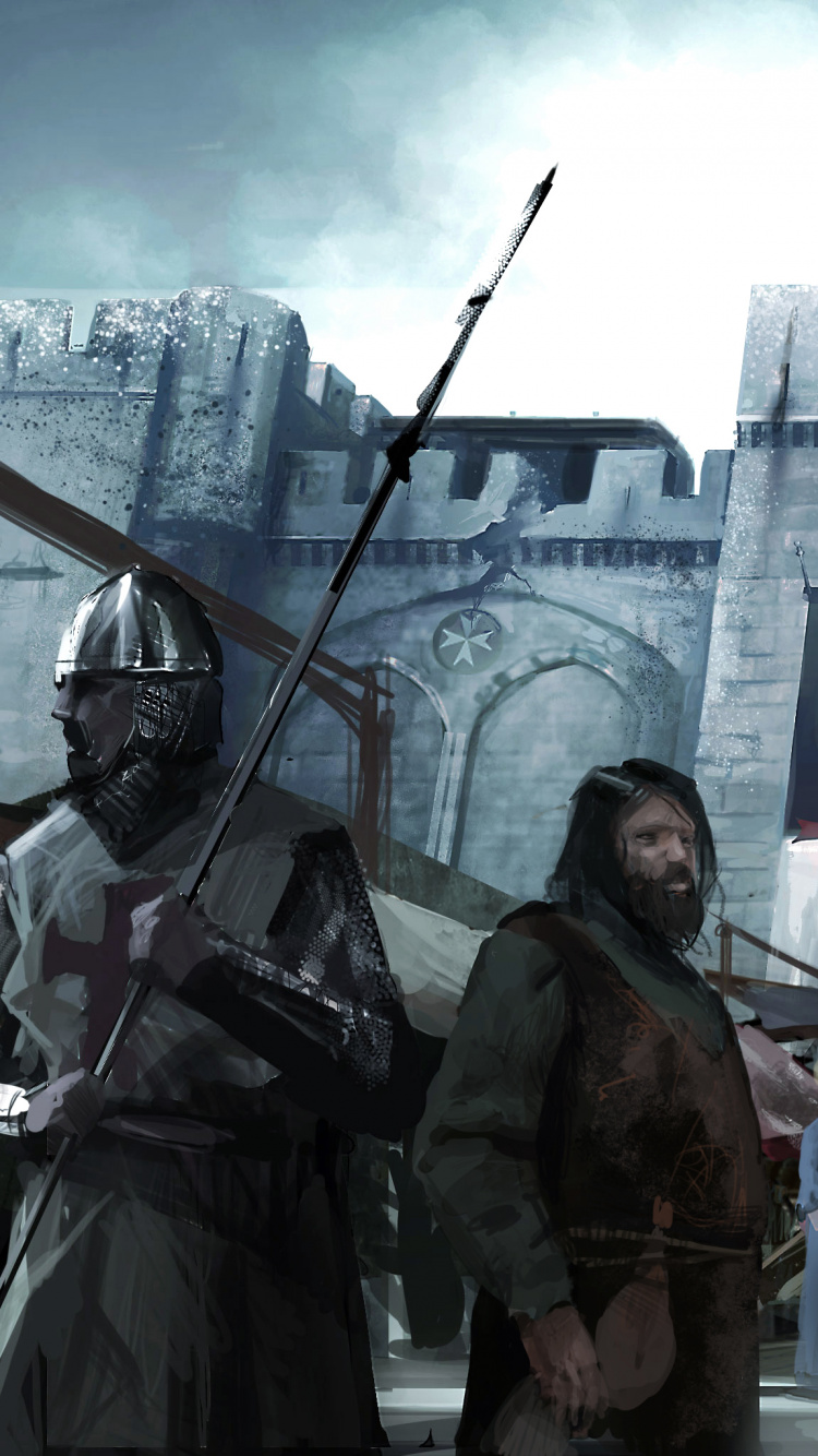 Обои assassins creed, компьютерная игра, игры, здание, убийца в разрешении 750x1334