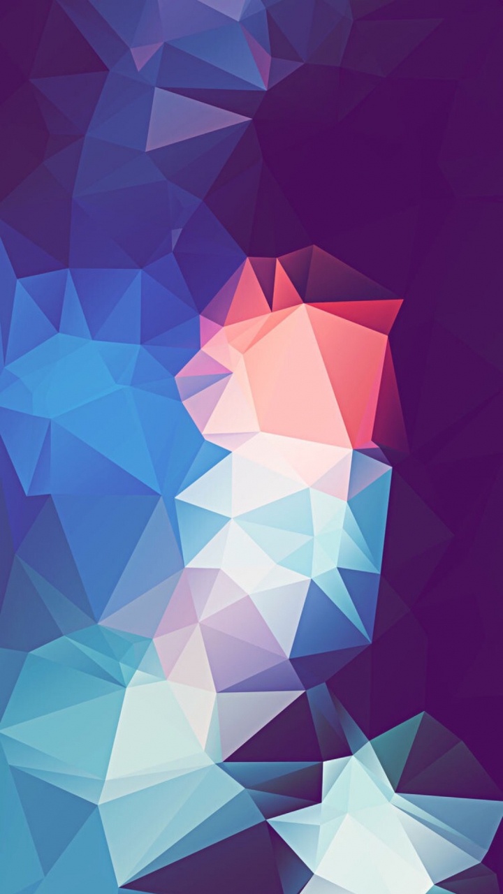 Обои треугольник, ios, синий, графический дизайн, пурпур в разрешении 720x1280
