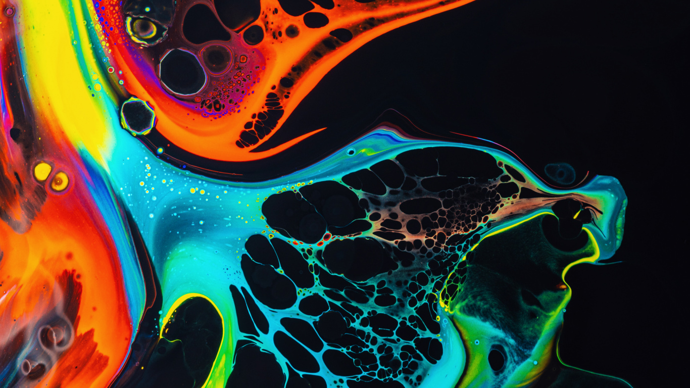 Обои арт, абстрактное искусство, дизайн, живопись, цифровое искусство в разрешении 1366x768