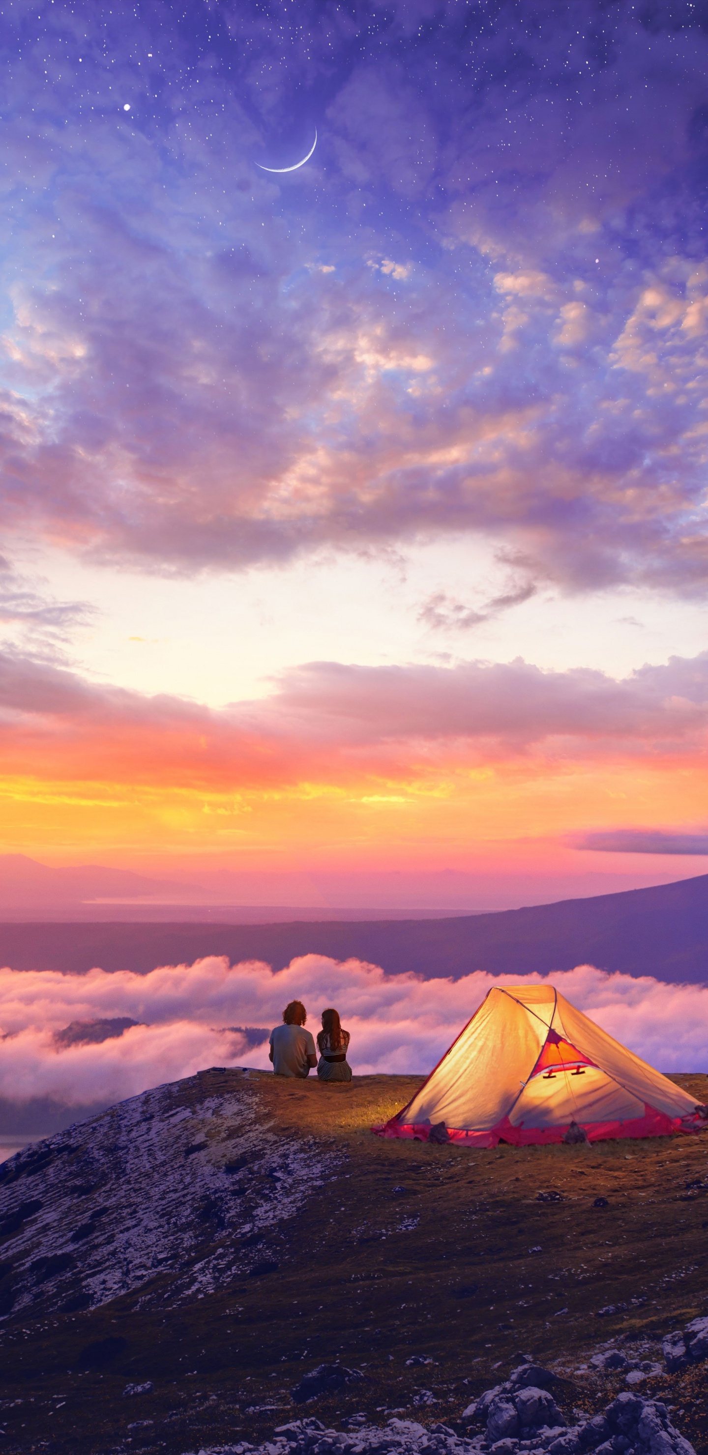 Обои шахе набат, арт, облако, атмосфера, палатка в разрешении 1440x2960