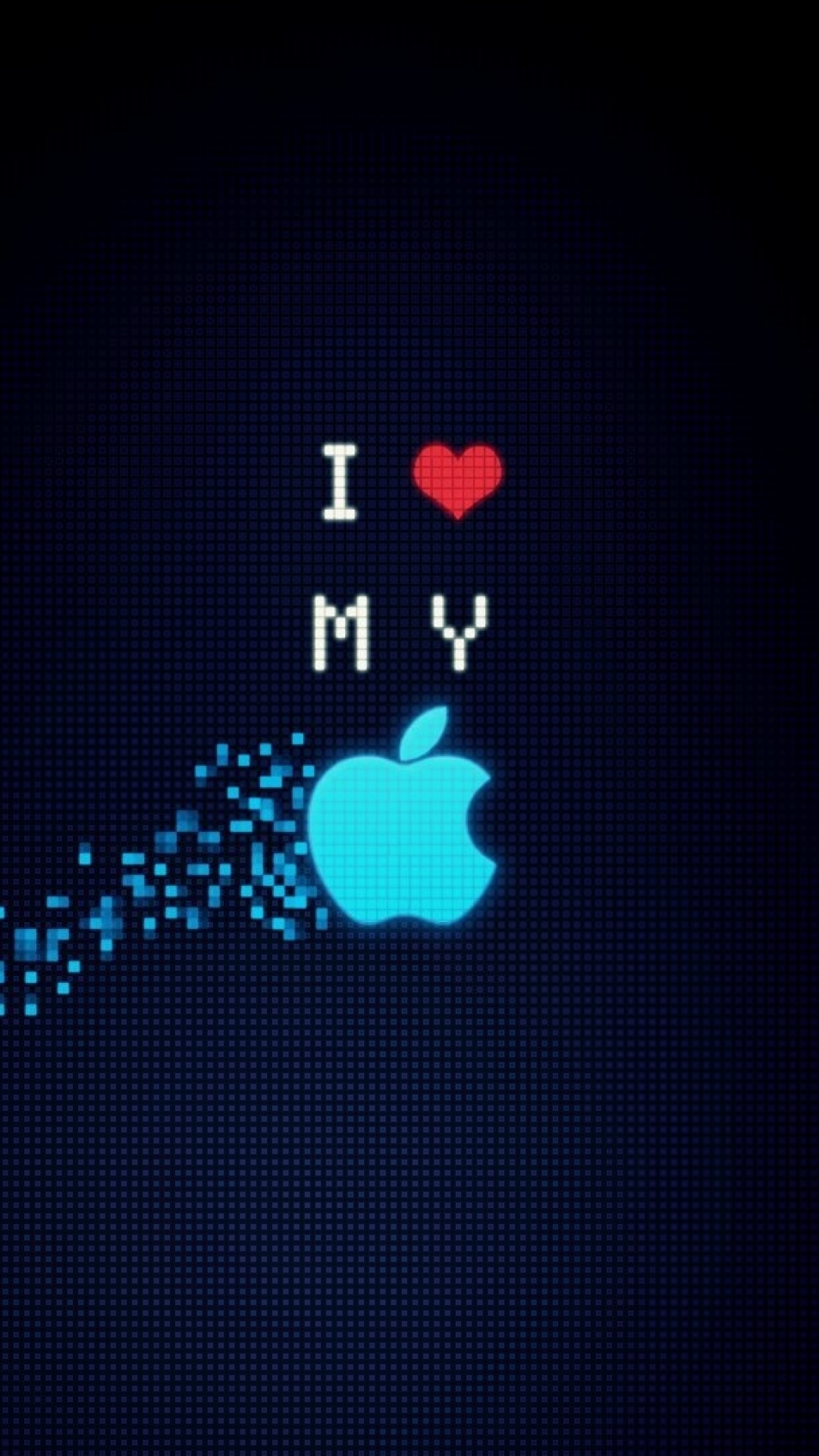 Обои любовь моя яблоко, apple, синий, черный, свет в разрешении 1080x1920