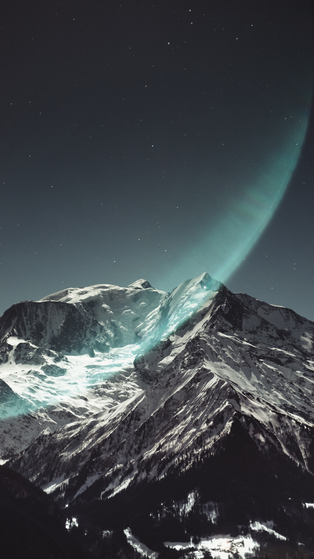 Обои горный рельеф, гора, атмосфера, горный хребет, космическое пространство в разрешении 1080x1920