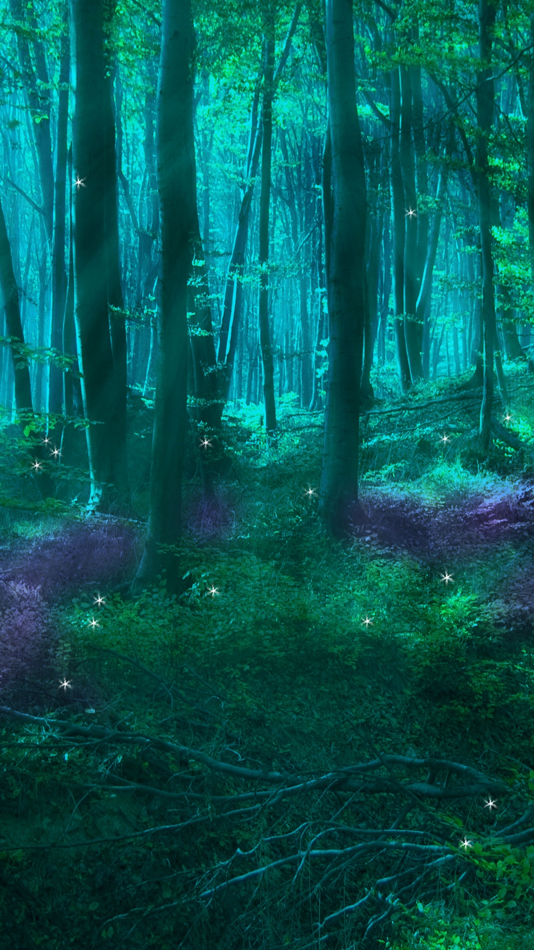 Обои зачарованный лес, фея, лес, природа, зеленый в разрешении 1080x1920