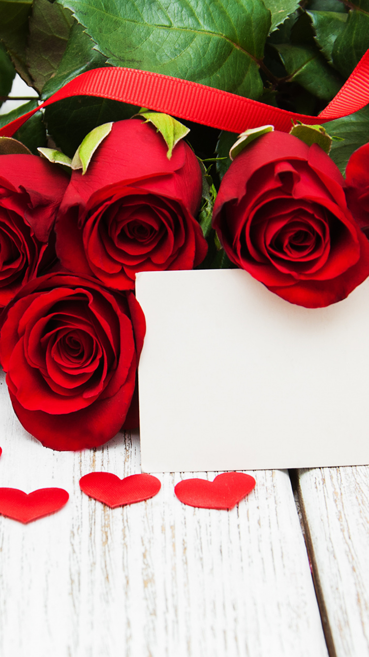Обои День Святого Валентина, Роза, цветок, сердце, красный цвет в разрешении 750x1334