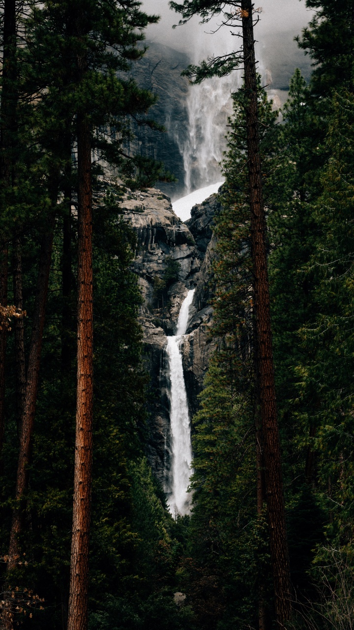 Обои водопад, водоем, природа, природный ландшафт, вода в разрешении 720x1280