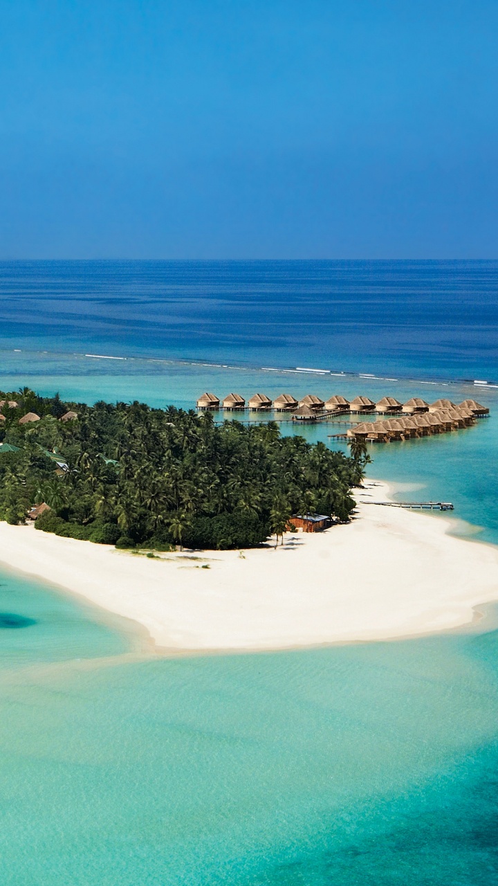 Обои прибежище, Атолл, пляж, Остров, море в разрешении 720x1280